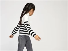 Kids ONLY cloud dancer/black stribet half zip striktrøje